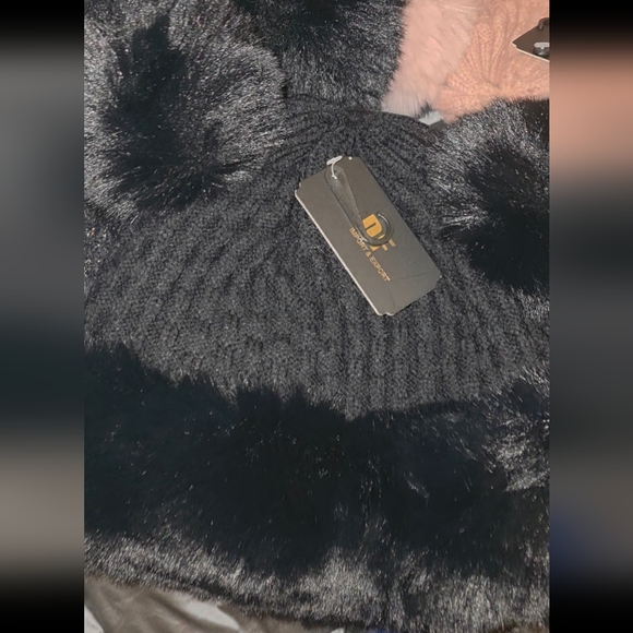 Winter Fur Beanie Sherpa Lined Soft Warm Lux Beanie Double Pompom Knit - Picture 12 of 13